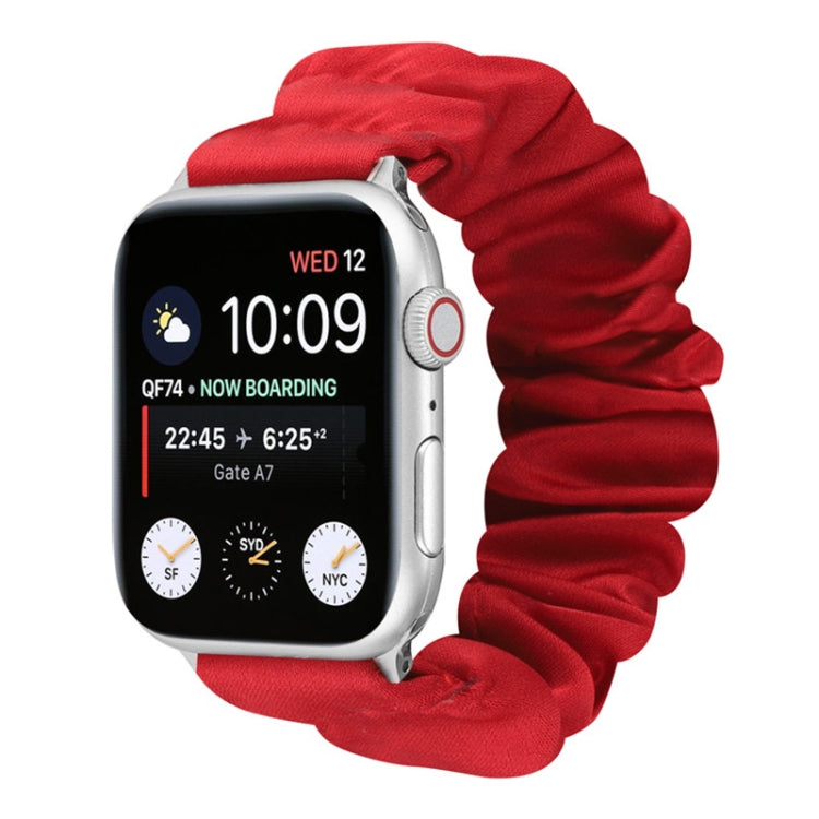 Butterfly Pattern Hair Ring Cloth Watch Strap, For Apple Watch Series 8&7 41mm / SE 2&6&SE&5&4 40mm / 3&2&1 38mm, For Apple Watch Series 7 41mm / 6 & SE & 5 & 4 40mm / 3 & 2 & 1 38mm, For Apple Watch pSeries 7 41mm / 6 & SE & 5 & 4 40mm / 3 & 2 & 1 38m...