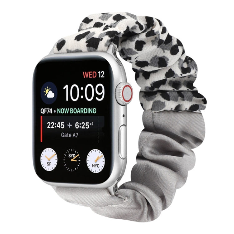 Butterfly Pattern Hair Ring Cloth Watch Strap, For Apple Watch Series 8&7 41mm / SE 2&6&SE&5&4 40mm / 3&2&1 38mm, For Apple Watch Series 7 41mm / 6 & SE & 5 & 4 40mm / 3 & 2 & 1 38mm, For Apple Watch pSeries 7 41mm / 6 & SE & 5 & 4 40mm / 3 & 2 & 1 38m...