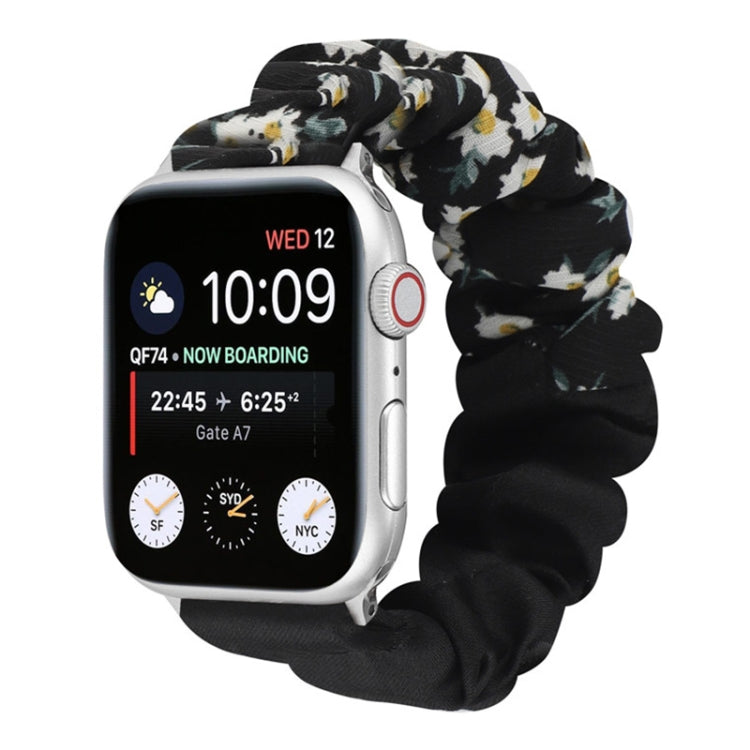 Butterfly Pattern Hair Ring Cloth Watch Strap, For Apple Watch Series 8&7 41mm / SE 2&6&SE&5&4 40mm / 3&2&1 38mm, For Apple Watch Series 7 41mm / 6 & SE & 5 & 4 40mm / 3 & 2 & 1 38mm, For Apple Watch pSeries 7 41mm / 6 & SE & 5 & 4 40mm / 3 & 2 & 1 38m...