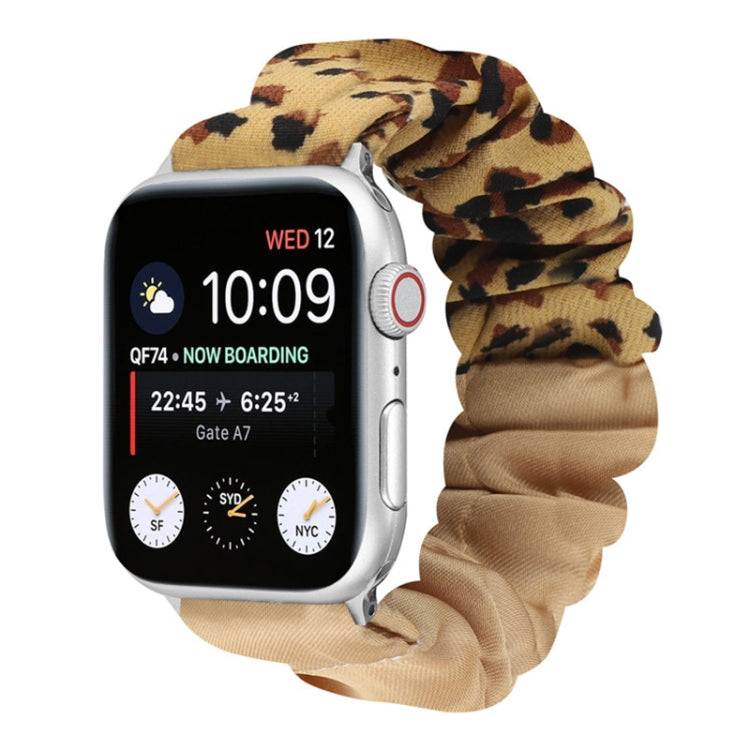 Butterfly Pattern Hair Ring Cloth Watch Strap, For Apple Watch Series 8&7 41mm / SE 2&6&SE&5&4 40mm / 3&2&1 38mm, For Apple Watch Series 7 41mm / 6 & SE & 5 & 4 40mm / 3 & 2 & 1 38mm, For Apple Watch pSeries 7 41mm / 6 & SE & 5 & 4 40mm / 3 & 2 & 1 38m...