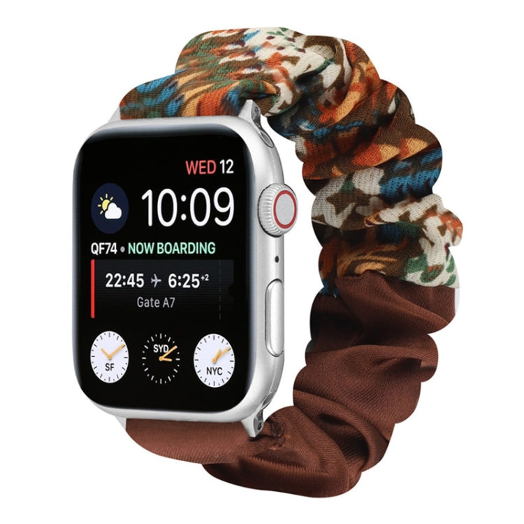 Butterfly Pattern Hair Ring Cloth Watch Strap, For Apple Watch Series 8&7 41mm / SE 2&6&SE&5&4 40mm / 3&2&1 38mm, For Apple Watch Series 7 41mm / 6 & SE & 5 & 4 40mm / 3 & 2 & 1 38mm, For Apple Watch pSeries 7 41mm / 6 & SE & 5 & 4 40mm / 3 & 2 & 1 38m...