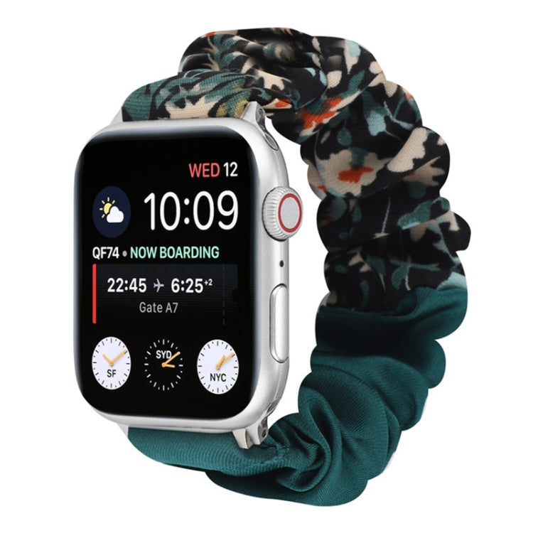 Butterfly Pattern Hair Ring Cloth Watch Strap, For Apple Watch Series 8&7 41mm / SE 2&6&SE&5&4 40mm / 3&2&1 38mm, For Apple Watch Series 7 41mm / 6 & SE & 5 & 4 40mm / 3 & 2 & 1 38mm, For Apple Watch pSeries 7 41mm / 6 & SE & 5 & 4 40mm / 3 & 2 & 1 38m...