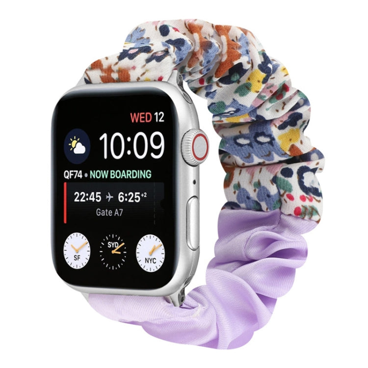 Butterfly Pattern Hair Ring Cloth Watch Strap, For Apple Watch Series 8&7 41mm / SE 2&6&SE&5&4 40mm / 3&2&1 38mm, For Apple Watch Series 7 41mm / 6 & SE & 5 & 4 40mm / 3 & 2 & 1 38mm, For Apple Watch pSeries 7 41mm / 6 & SE & 5 & 4 40mm / 3 & 2 & 1 38m...