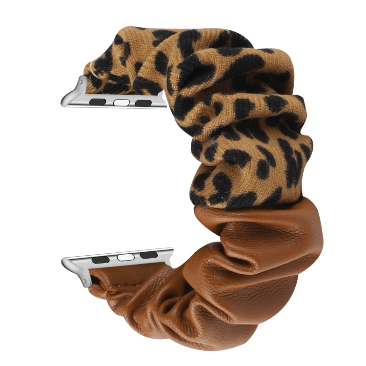 Leather Leopard Pattern Stitching Watch Strap, For Series 7 45mm / 6 & SE & 5 & 4 44mm / 3 & 2 & 1 42mm, For Series 7 41mm / 6 & SE & 5 & 4 40mm / 3 & 2 & 1 38mm