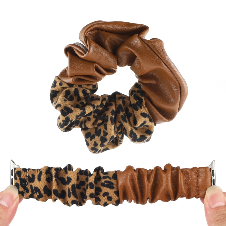 Leather Leopard Pattern Stitching Watch Strap, For Series 7 45mm / 6 & SE & 5 & 4 44mm / 3 & 2 & 1 42mm, For Series 7 41mm / 6 & SE & 5 & 4 40mm / 3 & 2 & 1 38mm