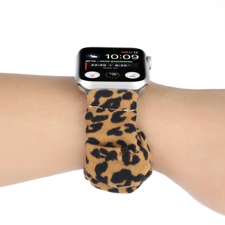 Leather Leopard Pattern Stitching Watch Strap, For Series 7 45mm / 6 & SE & 5 & 4 44mm / 3 & 2 & 1 42mm, For Series 7 41mm / 6 & SE & 5 & 4 40mm / 3 & 2 & 1 38mm