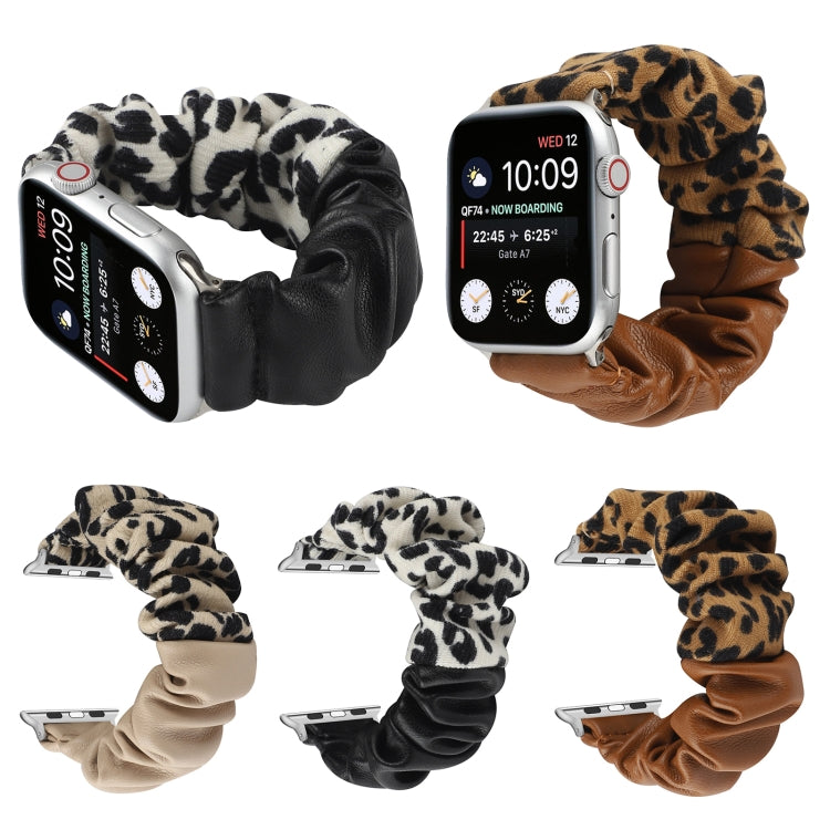 Leather Leopard Pattern Stitching Watch Strap, For Series 7 45mm / 6 & SE & 5 & 4 44mm / 3 & 2 & 1 42mm, For Series 7 41mm / 6 & SE & 5 & 4 40mm / 3 & 2 & 1 38mm