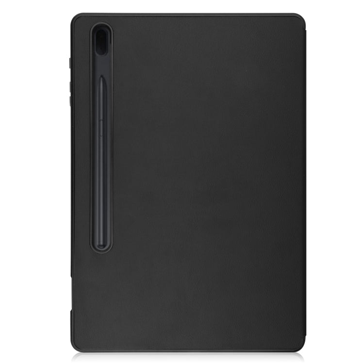 Pure Color Horizontal Flip TPU + PU Leather Case with Three-folding Holder & Sleep / Wake-up Function & Pen Slot, For Samsung Galaxy Tab S7 Lite T730 / T735 / Tab S7 FE T736