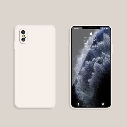 Liquid silicone iPhone 11 case featuring straight edge and shock absorption technology