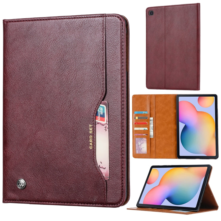 Calf Texture Double Fold Clasp Horizontal Flip Leather Case with Photo Frame & Holder & Card Slots & Wallet, For Samsung Galaxy Tab S7 Lite, For Samsung Galaxy A7 Lite T220 / T225