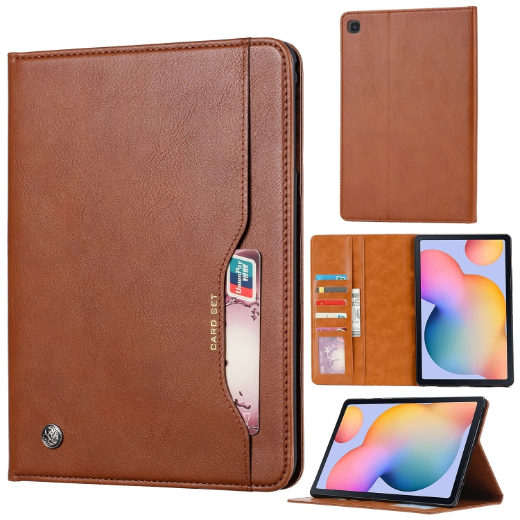 Calf Texture Double Fold Clasp Horizontal Flip Leather Case with Photo Frame & Holder & Card Slots & Wallet, For Samsung Galaxy Tab S7 Lite, For Samsung Galaxy A7 Lite T220 / T225