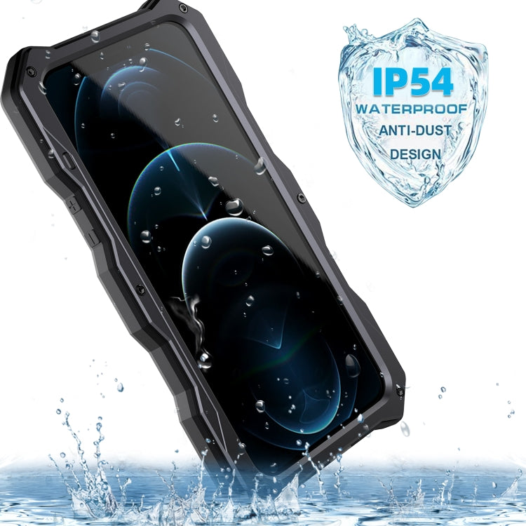 Coque de protection intégrale anti-poussière en alliage d'aluminium et silicone avec support, pour iPhone 12/12 Pro et iPhone 12 Pro Max