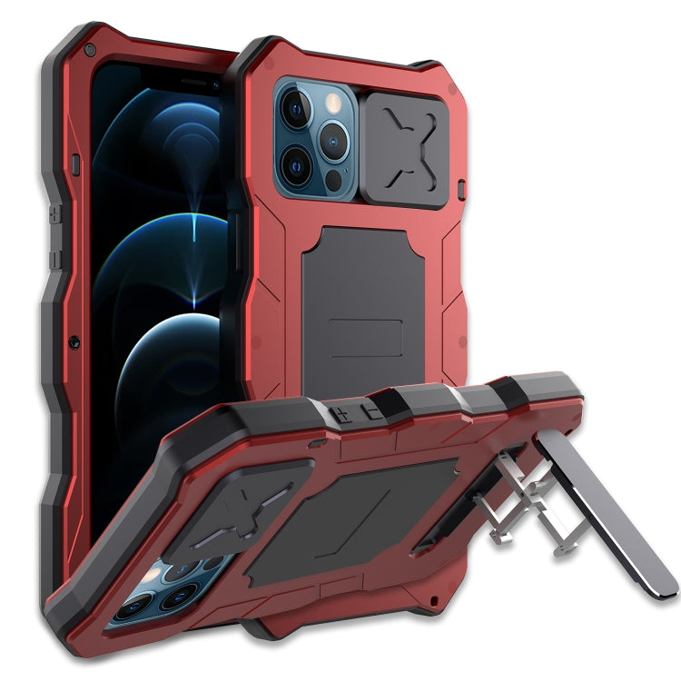 Aluminum Alloy + Silicone Anti-dust Full Body Protection with Holder, For iPhone 12 / 12 Pro