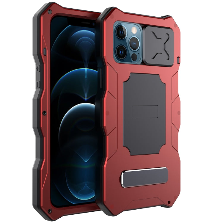 Aluminum Alloy + Silicone Anti-dust Full Body Protection with Holder, For iPhone 12 / 12 Pro