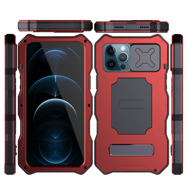 Aluminum Alloy + Silicone Anti-dust Full Body Protection with Holder, For iPhone 12 / 12 Pro