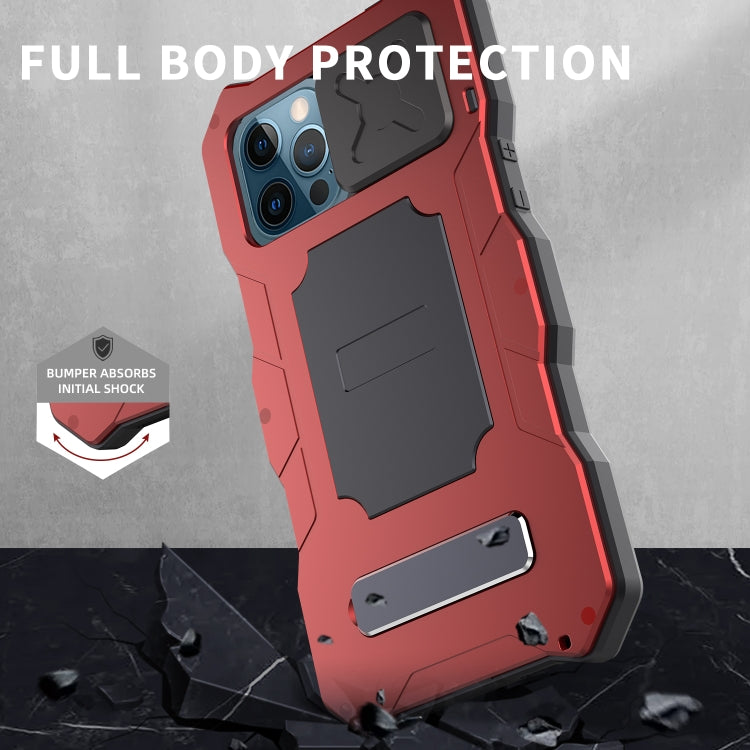 Aluminum Alloy + Silicone Anti-dust Full Body Protection with Holder, For iPhone 12 / 12 Pro