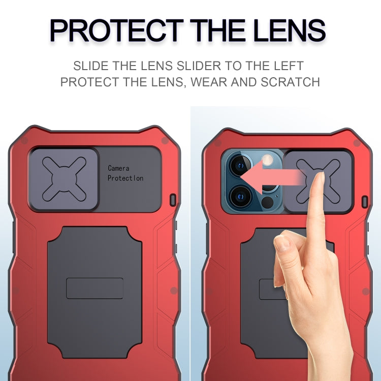 Aluminum Alloy + Silicone Anti-dust Full Body Protection with Holder, For iPhone 12 / 12 Pro