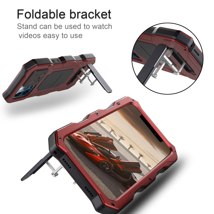 Aluminum Alloy + Silicone Anti-dust Full Body Protection with Holder, For iPhone 12 / 12 Pro