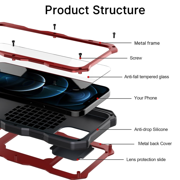 Aluminum Alloy + Silicone Anti-dust Full Body Protection with Holder, For iPhone 12 / 12 Pro