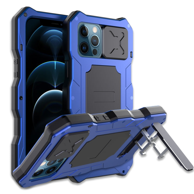 Aluminum Alloy + Silicone Anti-dust Full Body Protection with Holder, For iPhone 12 / 12 Pro
