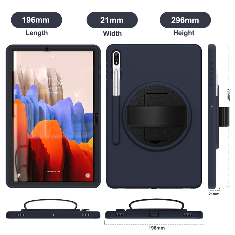 Coque de protection PC + TPU rotative à 360 degrés avec support, dragonne et emplacement pour stylo, pour Samsung Galaxy Tab S8+ / Tab S8 Plus / Tab S7 FE / Tab S7+ SM-T970