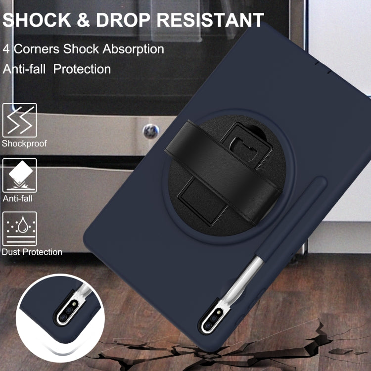 Coque de protection PC + TPU rotative à 360 degrés avec support, dragonne et emplacement pour stylo, pour Samsung Galaxy Tab S8+ / Tab S8 Plus / Tab S7 FE / Tab S7+ SM-T970