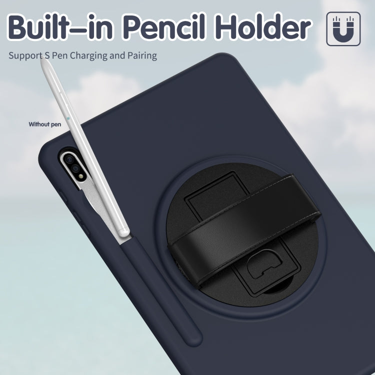 Coque de protection PC + TPU rotative à 360 degrés avec support, dragonne et emplacement pour stylo, pour Samsung Galaxy Tab S8+ / Tab S8 Plus / Tab S7 FE / Tab S7+ SM-T970
