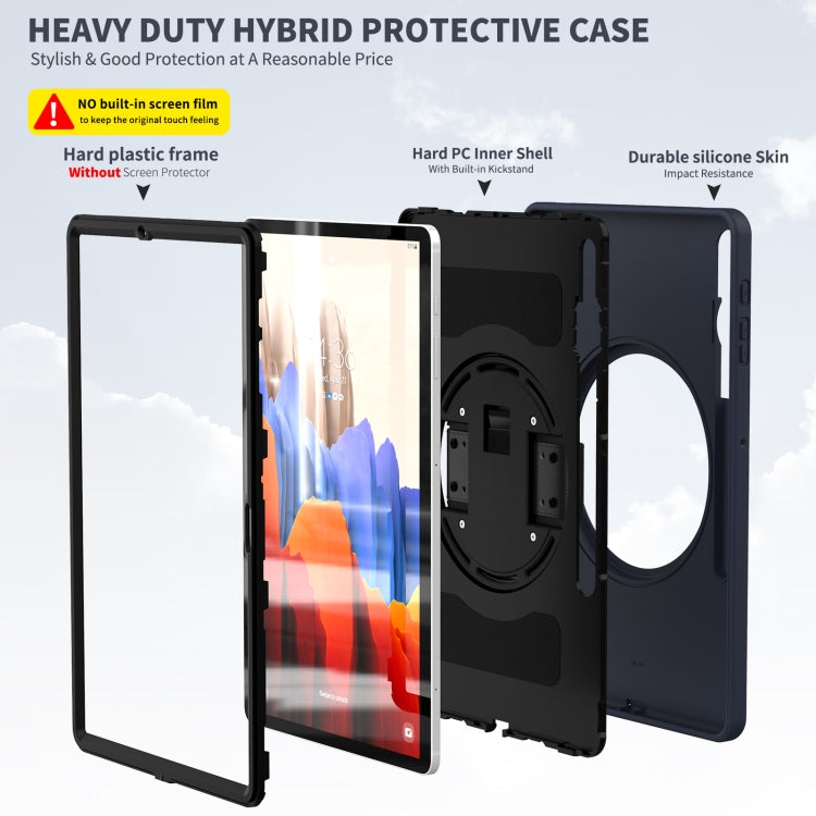 Coque de protection PC + TPU rotative à 360 degrés avec support, dragonne et emplacement pour stylo, pour Samsung Galaxy Tab S8+ / Tab S8 Plus / Tab S7 FE / Tab S7+ SM-T970