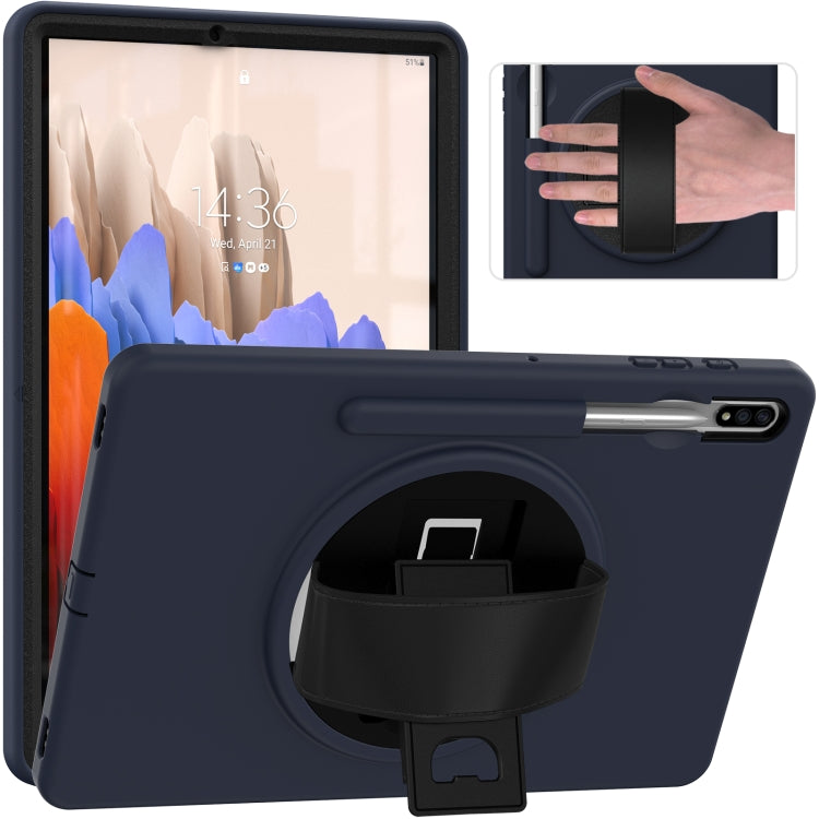 Coque de protection PC + TPU rotative à 360 degrés avec support, dragonne et emplacement pour stylo, pour Samsung Galaxy Tab S8+ / Tab S8 Plus / Tab S7 FE / Tab S7+ SM-T970