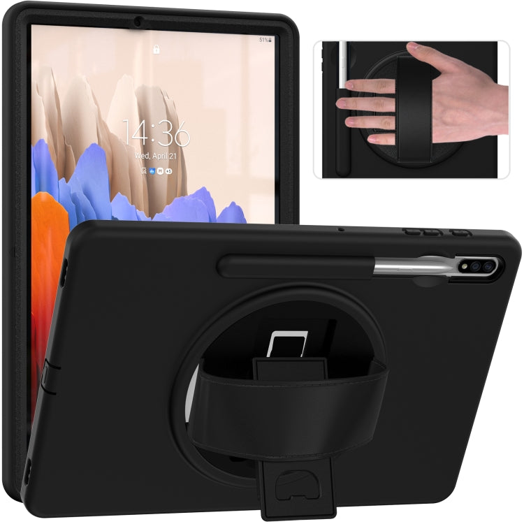 Coque de protection PC + TPU rotative à 360 degrés avec support, dragonne et emplacement pour stylo, pour Samsung Galaxy Tab S8+ / Tab S8 Plus / Tab S7 FE / Tab S7+ SM-T970