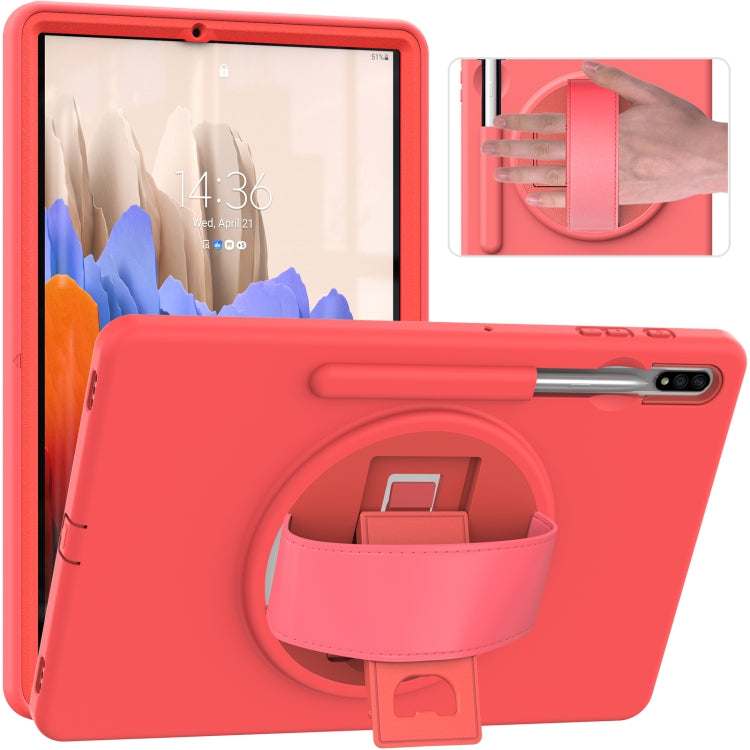 Coque de protection PC + TPU rotative à 360 degrés avec support, dragonne et emplacement pour stylo, pour Samsung Galaxy Tab S8+ / Tab S8 Plus / Tab S7 FE / Tab S7+ SM-T970