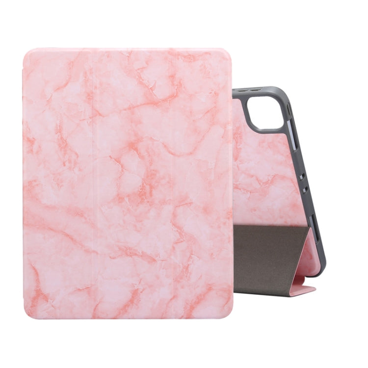 Marble Texture Horizontal Flip Leather Case with Three-folding Holder & Sleep / Wake-up Function
