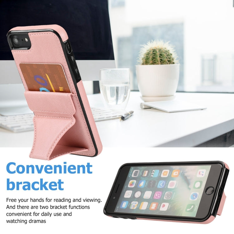 Ultra-thin Shockproof Protective Case with Holder, For iPhone SE 2022 / SE 2020 / 8 / 7