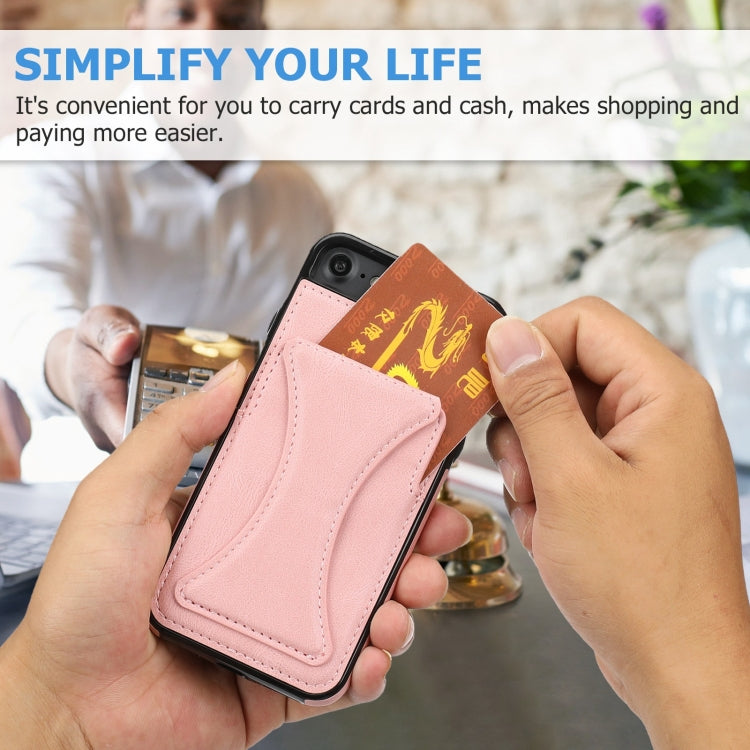 Ultra-thin Shockproof Protective Case with Holder, For iPhone SE 2022 / SE 2020 / 8 / 7