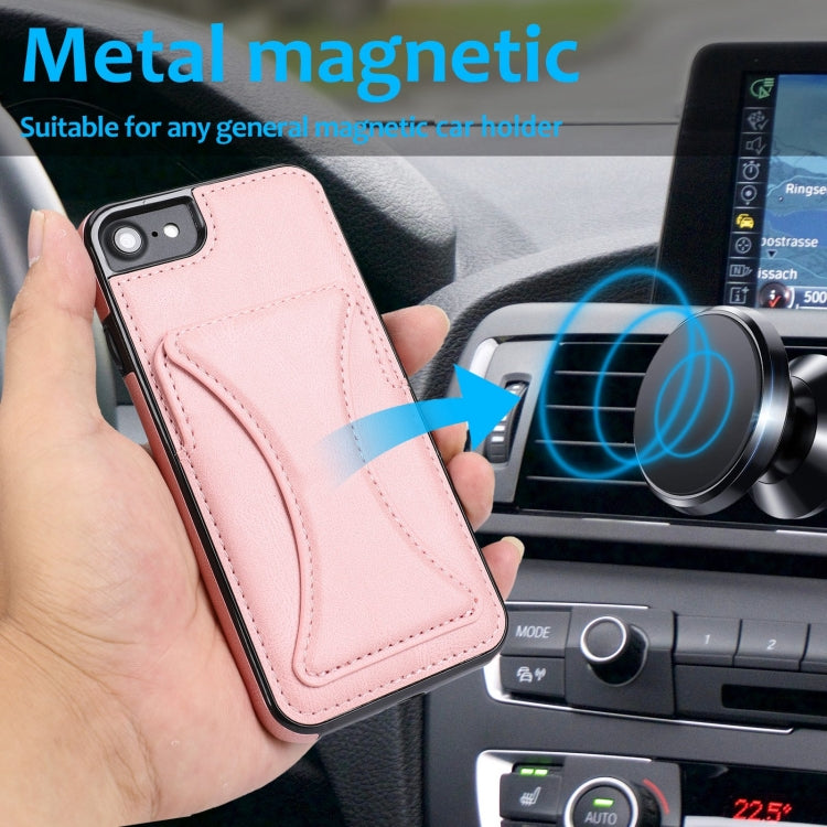 Ultra-thin Shockproof Protective Case with Holder, For iPhone SE 2022 / SE 2020 / 8 / 7