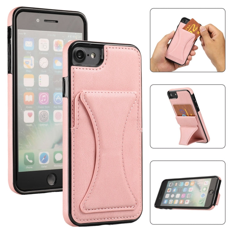 Ultra-thin Shockproof Protective Case with Holder, For iPhone SE 2022 / SE 2020 / 8 / 7