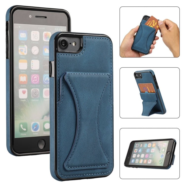 Ultra-thin Shockproof Protective Case with Holder, For iPhone SE 2022 / SE 2020 / 8 / 7