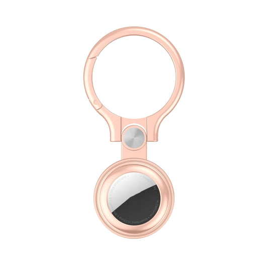 Shockproof metal AirTag case with keychain ring loop, full protection design