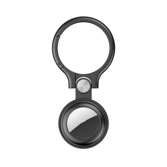 Premium MOMAX AirTag metal cover demonstrating scratch-resistant protective layer