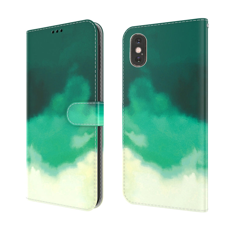 Watercolor Pattern Horizontal Flip Leather Case with Holder & Card Slot & Wallet, For iPhone XR, For iPhone XS Max