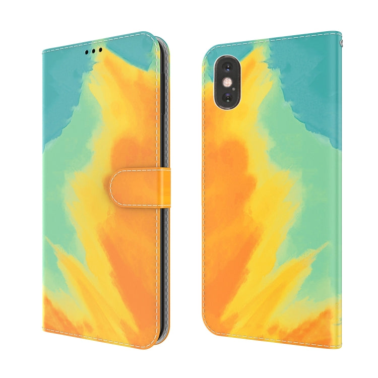 Watercolor Pattern Horizontal Flip Leather Case with Holder & Card Slot & Wallet, For iPhone XR, For iPhone XS Max