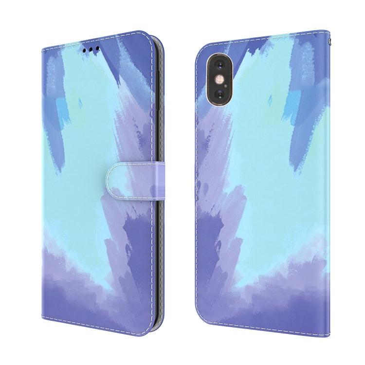 Watercolor Pattern Horizontal Flip Leather Case with Holder & Card Slot & Wallet, For iPhone XR, For iPhone XS Max