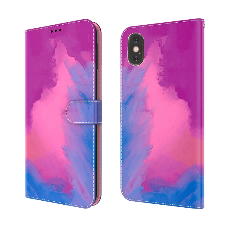 Watercolor Pattern Horizontal Flip Leather Case with Holder & Card Slot & Wallet, For iPhone XR, For iPhone XS Max