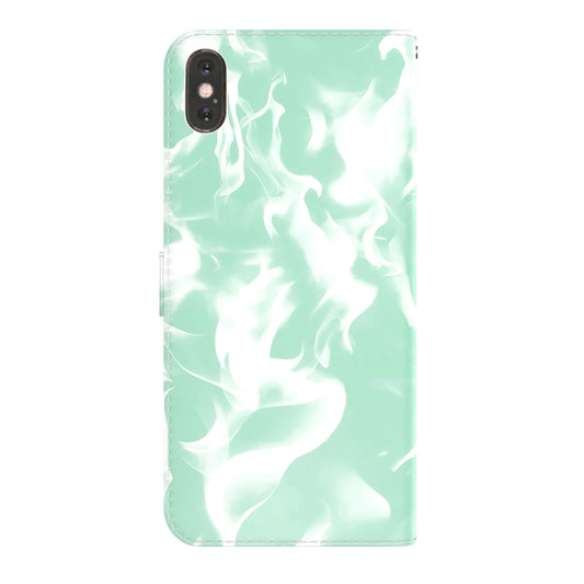 Flip wallet case with card slots featuring misty cloud fog pattern