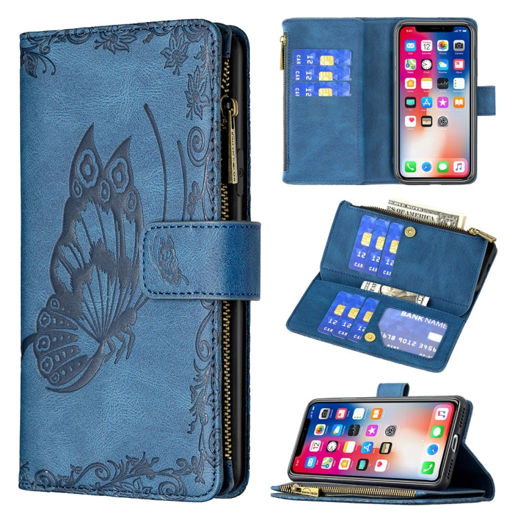 Flying Butterfly Embossing Pattern Zipper Horizontal Flip Leather Case with Holder & Card Slots & Wallet, For iPhone 8 / 7, For iPhone 8 Plus / 7 Plus, For iPhone XS / X, For iPhone XR