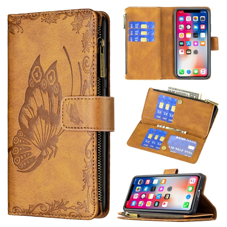 Flying Butterfly Embossing Pattern Zipper Horizontal Flip Leather Case with Holder & Card Slots & Wallet, For iPhone XS Max, For iPhone 11, For iPhone 11 Pro, For iPhone 11 Pro Max