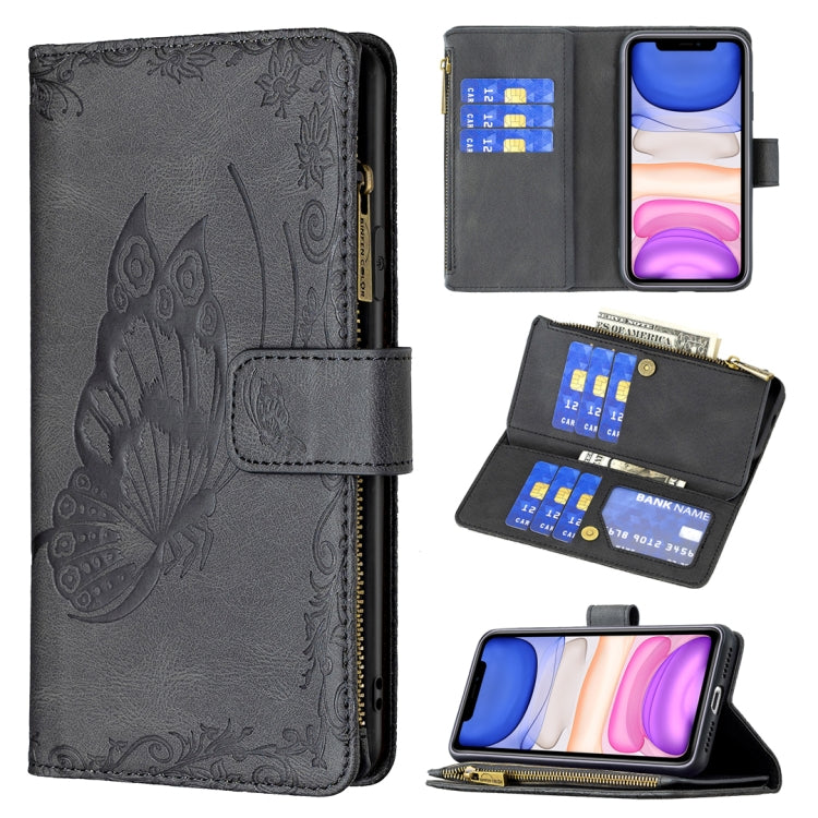 Flying Butterfly Embossing Pattern Zipper Horizontal Flip Leather Case with Holder & Card Slots & Wallet, For iPhone XS Max, For iPhone 11, For iPhone 11 Pro, For iPhone 11 Pro Max