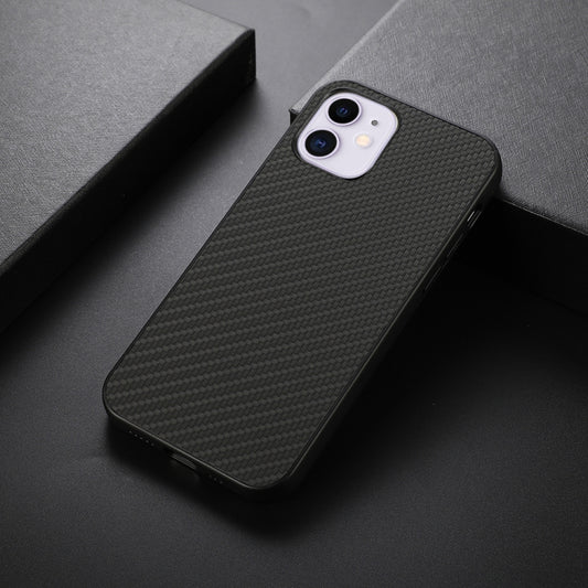 iPhone 11 Pro Max case front and back view carbon fiber pattern finish