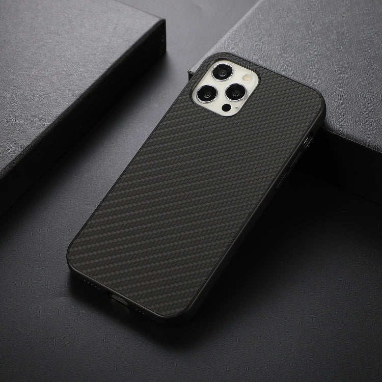 Carbon Fiber Skin PU + PC + TPU Shockprof Protective Case, For iPhone 12 Pro Max