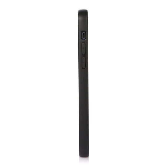 Carbon fiber iPhone 12 Pro Max case showing precise cutouts and button access